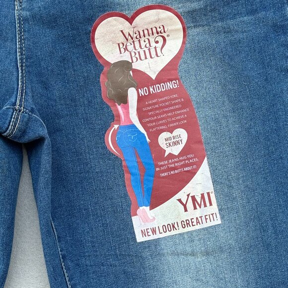 YMI WANNA A BETTER BUTT MID RISE SIZE 15 SKINNY JEANS - Picture 2 of 7